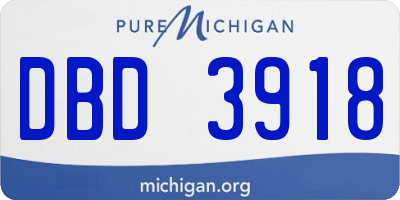 MI license plate DBD3918