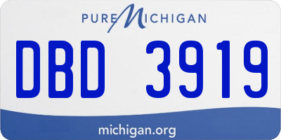 MI license plate DBD3919