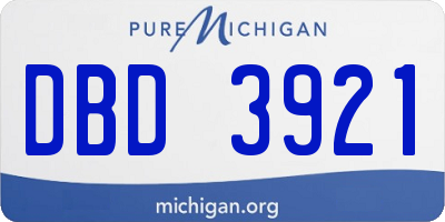 MI license plate DBD3921