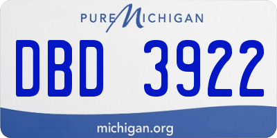 MI license plate DBD3922