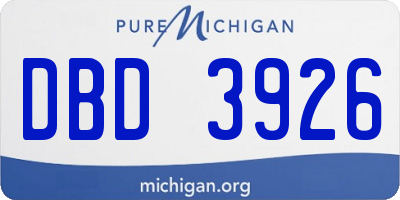 MI license plate DBD3926