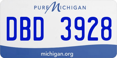MI license plate DBD3928