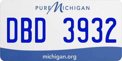 MI license plate DBD3932