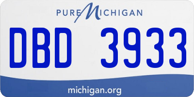 MI license plate DBD3933