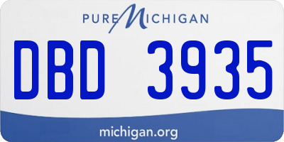 MI license plate DBD3935