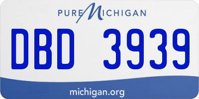MI license plate DBD3939