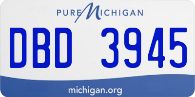 MI license plate DBD3945