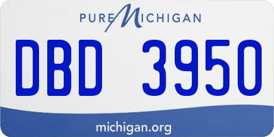 MI license plate DBD3950