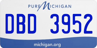 MI license plate DBD3952