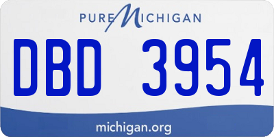 MI license plate DBD3954