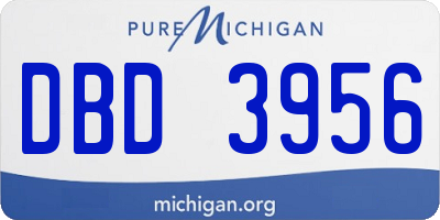 MI license plate DBD3956