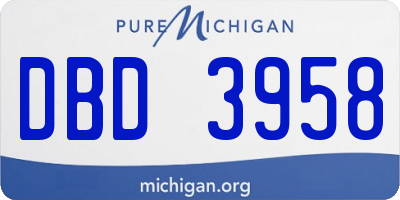 MI license plate DBD3958