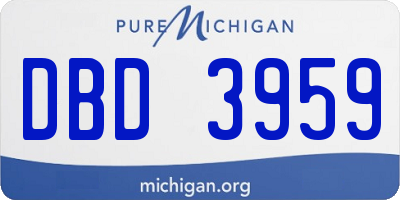 MI license plate DBD3959