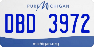 MI license plate DBD3972