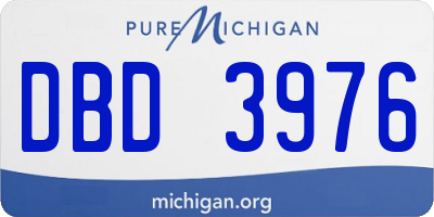 MI license plate DBD3976