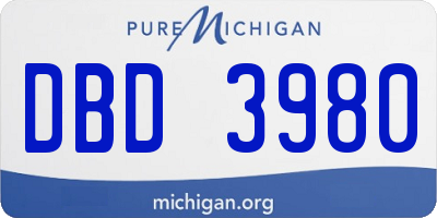 MI license plate DBD3980