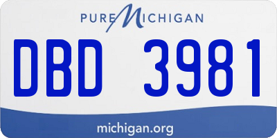 MI license plate DBD3981
