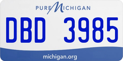 MI license plate DBD3985