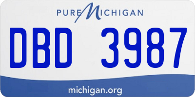MI license plate DBD3987