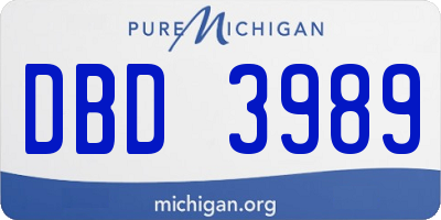 MI license plate DBD3989
