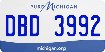 MI license plate DBD3992