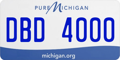 MI license plate DBD4000