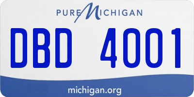 MI license plate DBD4001