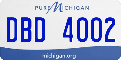 MI license plate DBD4002