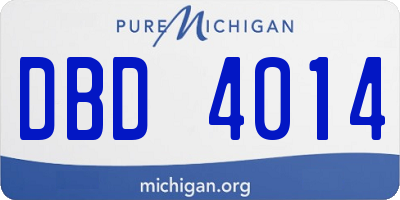 MI license plate DBD4014