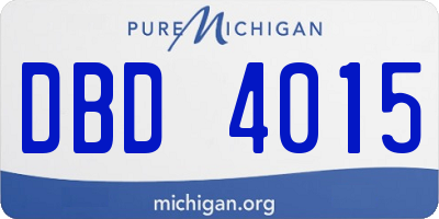 MI license plate DBD4015