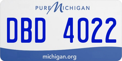 MI license plate DBD4022