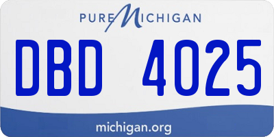 MI license plate DBD4025