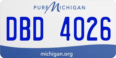 MI license plate DBD4026