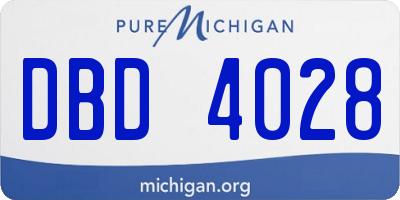 MI license plate DBD4028