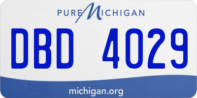 MI license plate DBD4029