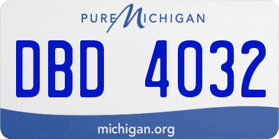 MI license plate DBD4032