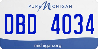 MI license plate DBD4034