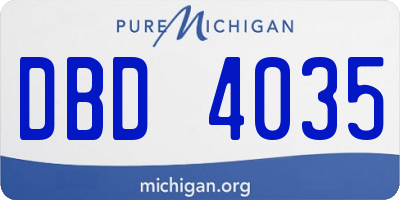 MI license plate DBD4035