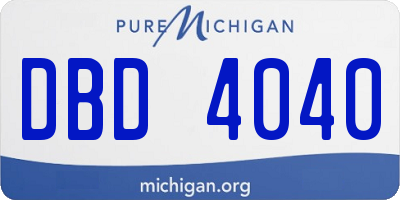 MI license plate DBD4040