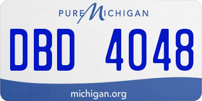 MI license plate DBD4048