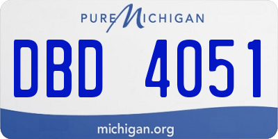 MI license plate DBD4051