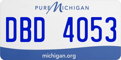 MI license plate DBD4053