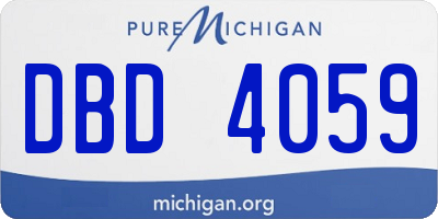 MI license plate DBD4059