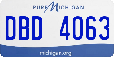 MI license plate DBD4063