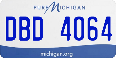 MI license plate DBD4064