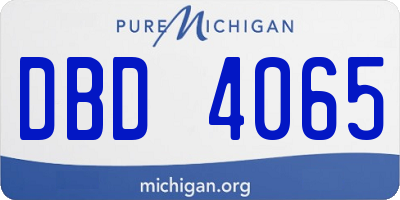 MI license plate DBD4065