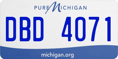 MI license plate DBD4071