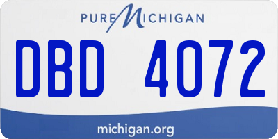 MI license plate DBD4072
