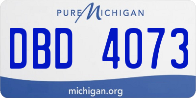 MI license plate DBD4073