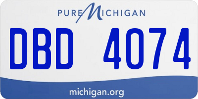 MI license plate DBD4074